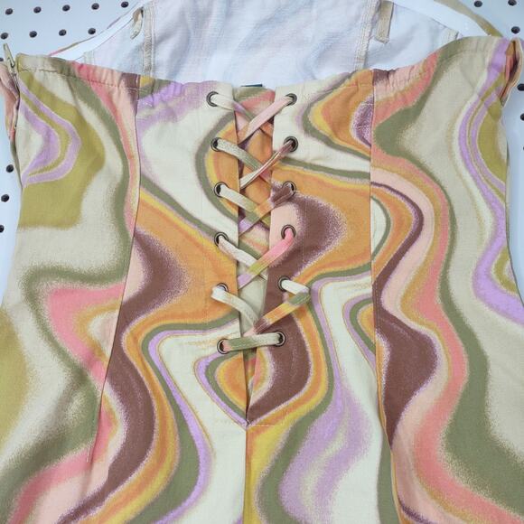 Wild Fable Strapless Mini Dress, 70's Pattern, Size Small - Picture 3 of 9